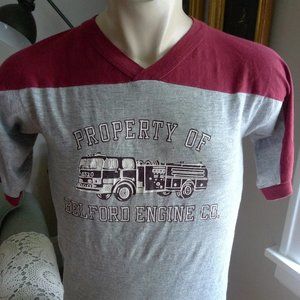 1970s Fire Fighter Truck (Belford Engine) Singel Stitch Shirt * Mens Med (40)